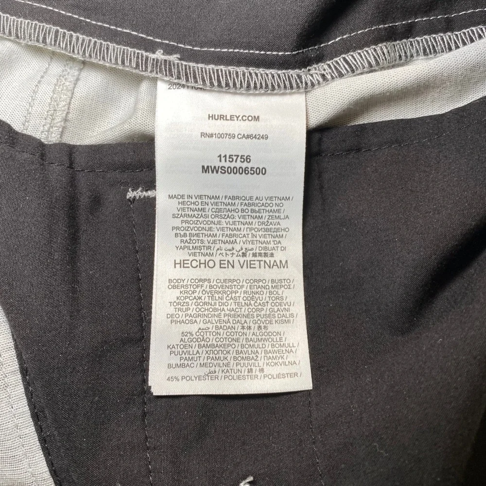 Hurley Dri-FIT Hybrid‎ Shorts Gray Heather Men's Size 40 Stretch Chino